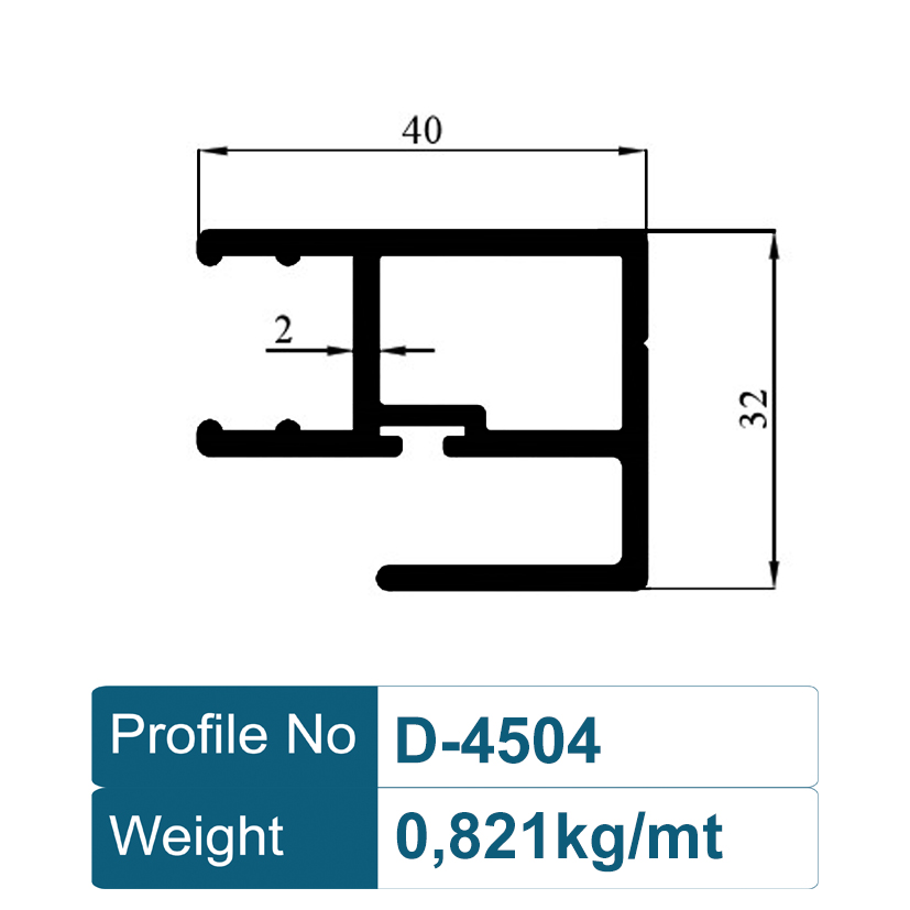 Otomatik Kapı Profili D-4504