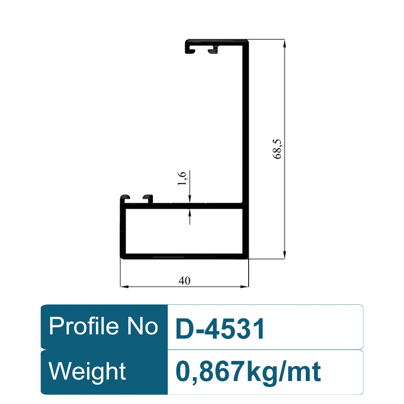 Otomatik Kapı Profili D-4531